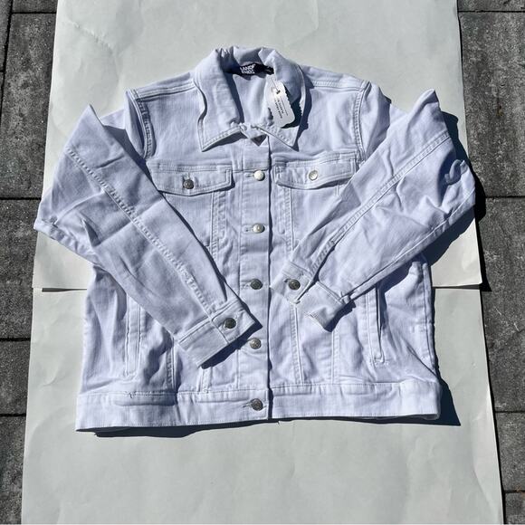Lands' End Jackets & Blazers - Lands’ End Denim Jacket White Preppy Classic Jean Jacket Women’s Size Large NWT